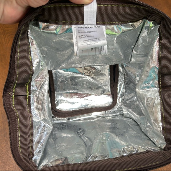 Rachel Ray insulated lunchbag, 2tier/convertible 4 tall drinks. Green/Gray/slvr. - Picture 9 of 10